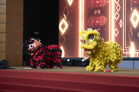 英皇醒獅隊登場，氣勢如虹